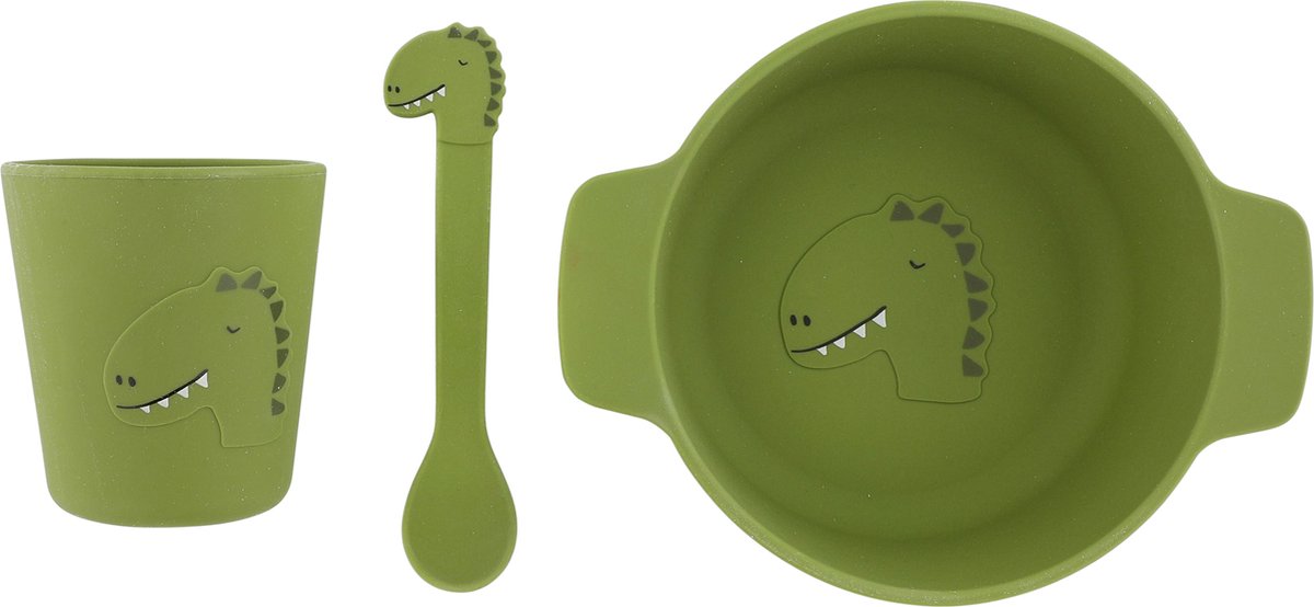 Trixie Silicon Baby Eetset - Mr. Dino