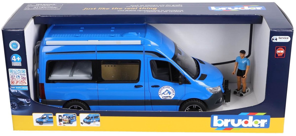 Bruder Wohnmobil Mercedes Benz Sprinter mit Fahrer und Zubehör