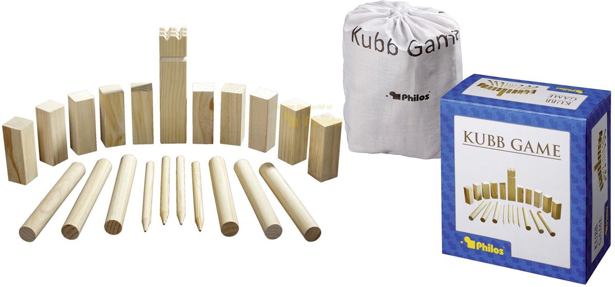 Philos Kiefernholz Kubb-Spiel original 31x28cm