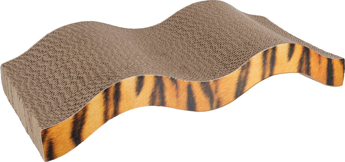 Flamingo Kratzpappe Mawimbi – Braun Rose Schwarz – 40,5 x 20 x 7,5 cm – kompaktes und stilvolles Kratzspielzeug für Katzen