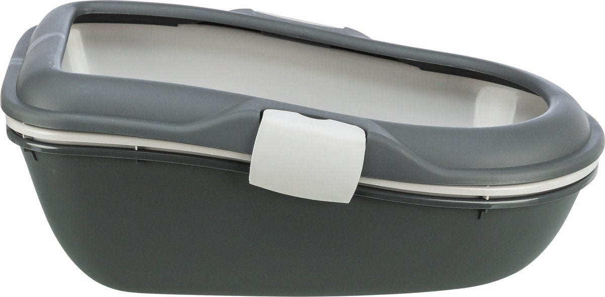 Trixie Berto offene Katzentoilette mit Trennsystem, grauer pastellblauer Granit