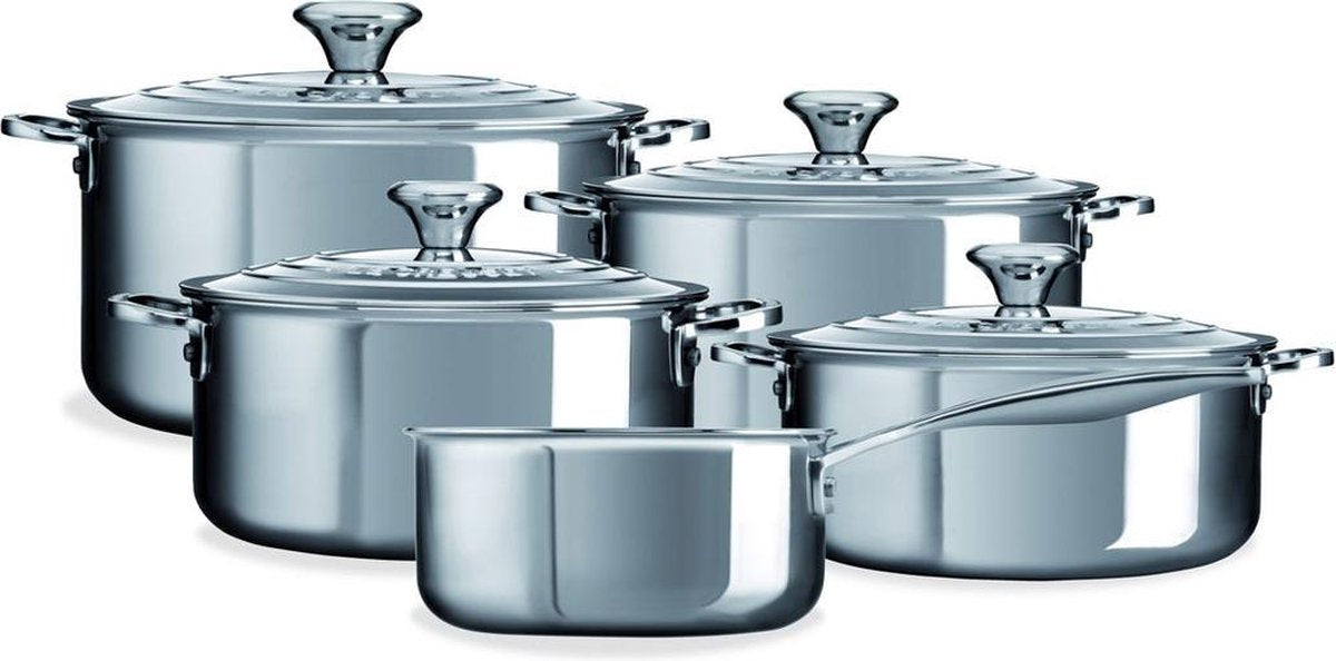 Le creuset signature rvs pannenset 5-delig
