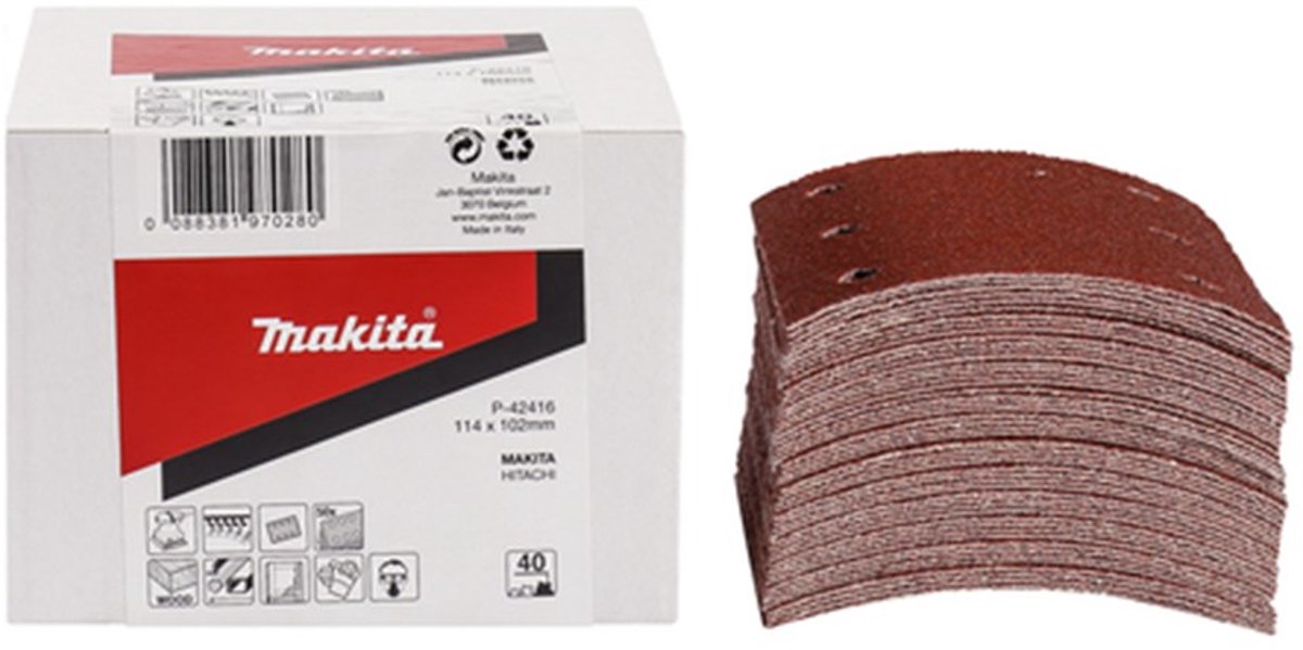 Makita Zubehör Schleifblatt K80 114x102 rot - P-42438 - P-42438