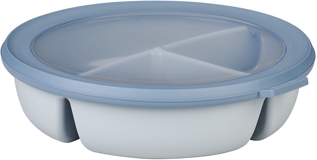 Mepal – Multi-Bowl-Cirqula-Frischhaltebox – Bento-Schüssel mit 3 Fächern – 250 ml. 250 ml 500 ml - rund - Nordic Blue