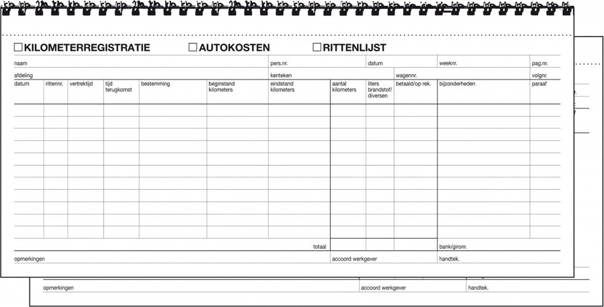 Sigel Kilometerregistrierungs-Kfz-Kostenbuch – Express – Selbstdurchschreibend – 40 Blatt – SI-30205