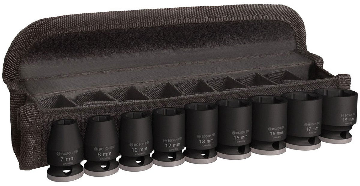 Bosch Professional Pro Impact Schlag-Stecknuss-Set kurz 3 8 9-teilig – 2608003036