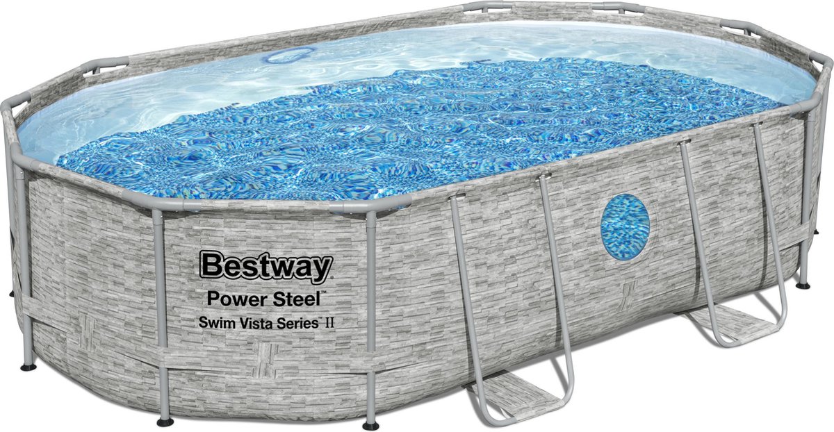 Bestway – Power – Stahl – Schwimmbad-Set – 488 x 305 x 107 – cm