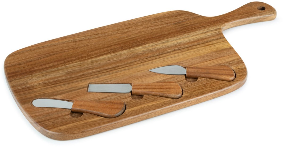 Leopold vienna - borrelplank oviedo acacia met 3 kaasmesjes