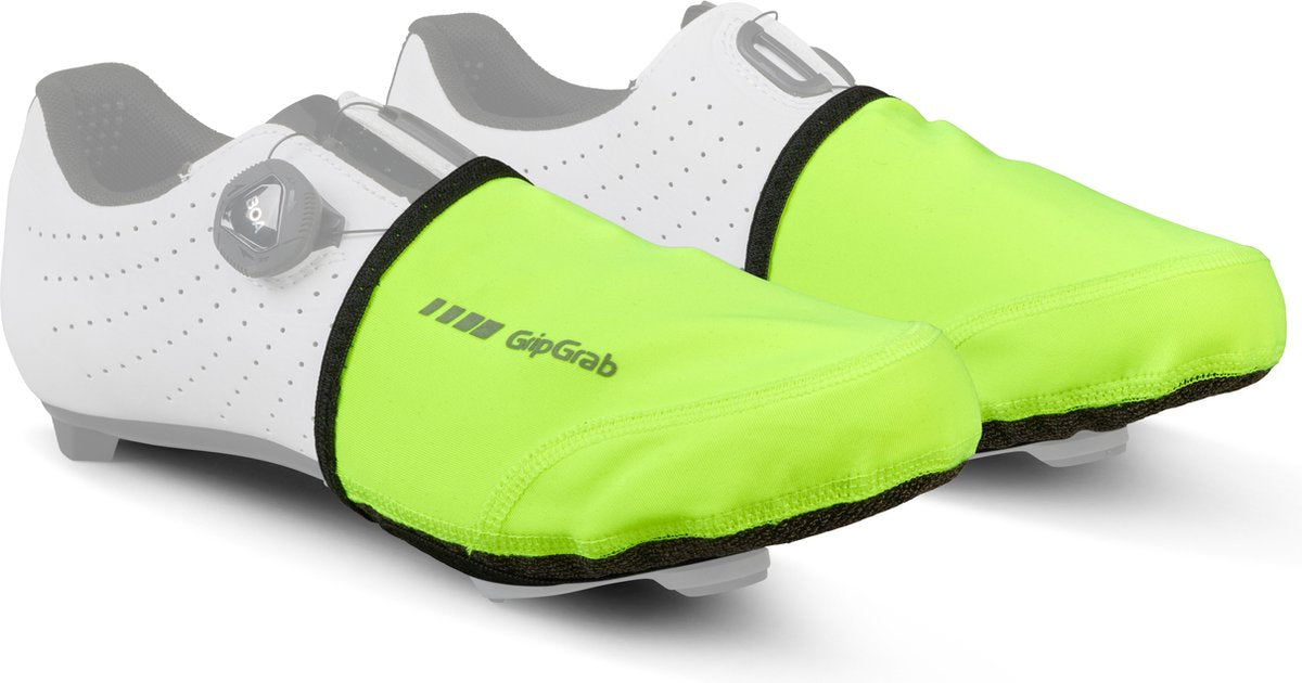 Gripgrab – winddichte Hi-Vis-Radsport-Zehenbezüge, Zehenwärmer, Überschuhe, winddicht für Rennradschuhe – gelbe Hi-Vis – Unisex – Größe L XL (42–45)