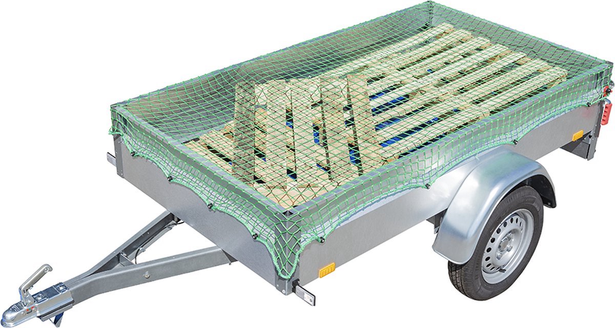 Proplus Anhängernetz – 2,5 x 4,0 m – Anhängernetz – Abdecknetz – Anhängernetz – Ladungsnetz – Sicherheit – ø5 mm – mit elastischer Kordel – Maschenweite 45 x 45 mm – UV-stabilisiert – inklusive Aufbewahrungstasche