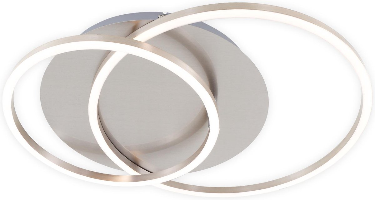 Briloner frame - plafonnière dimbaar - plafondlamp draaibaar - incl. geheugenfunctie - led 40w - 3.200 lumen - mat-nikkel - ø 30cm