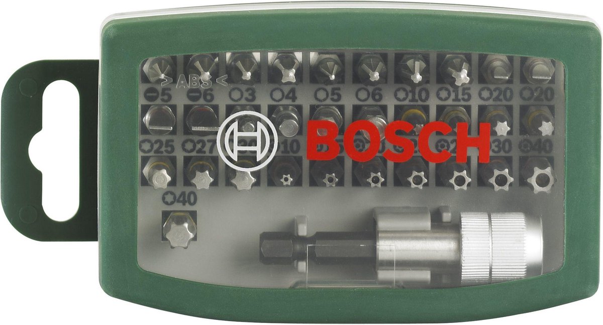 Bosch Zubehör 32-teiliges Schraubendreher-Bit-Set mit Farbkodierung – 2607017063