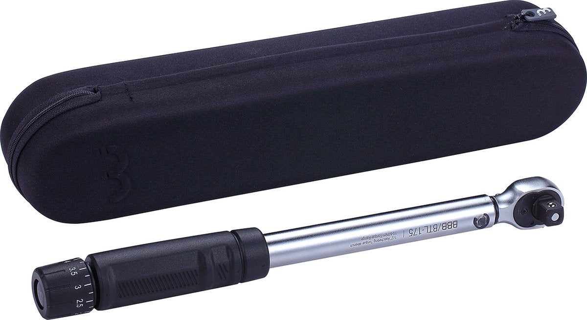 Bbb cycling hightorque momentsleutel fiets – momentsleutel fietsgereedschap – instelbaar met stappen van 0.25 nm – beschermhoes – zwart – btl-175