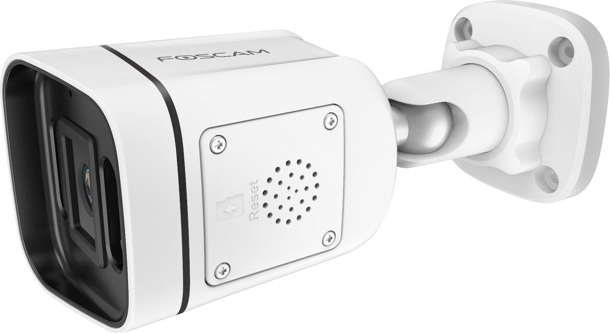 Foscam v5ep-w Überwachungskamera für den Außenbereich – 5-Megapixel-PoE-IP-Kamera – Personen- und Fahrzeugerkennung – Nachtsicht 20 m – 2-Wege-Audio – Scheinwerfersirene – IP66 – Weiß