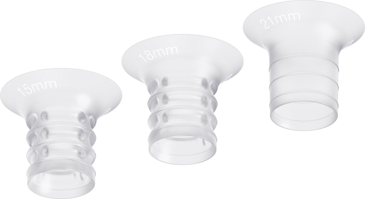 Medela Einsätze für Milchpumpe – 6 Stück in 3 Größen (15, 18 21 mm)