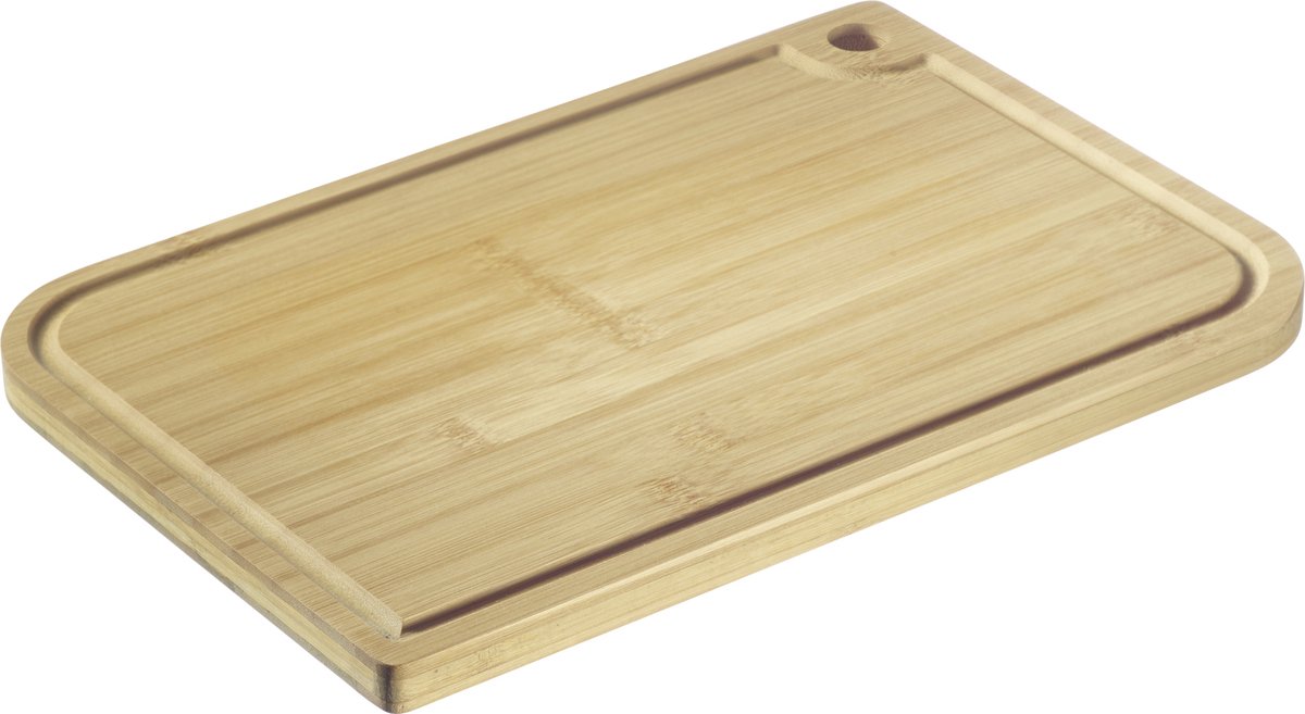 Westmark Schneidebrett – Holzschneidebrett mit Saftrille zum einfachen Schneiden von Lebensmitteln – Bambus, 33 x 23 cm