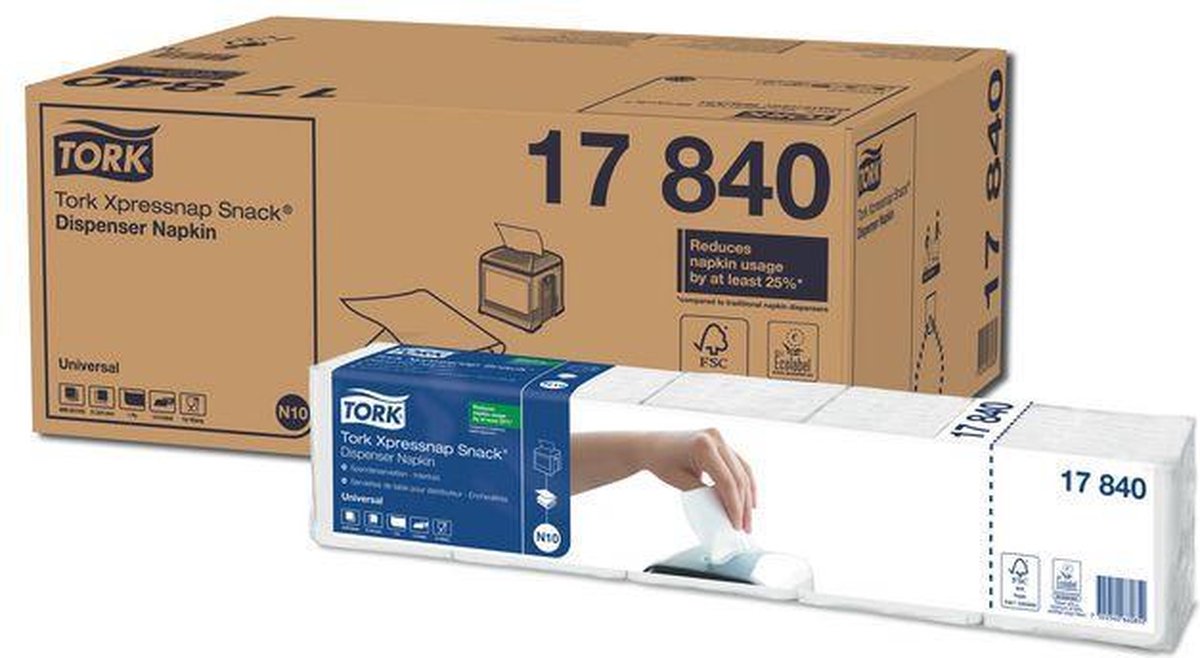 Tork Servietten Express Snap Snack für Spender, 1-lagig, 1125 pro Bündel