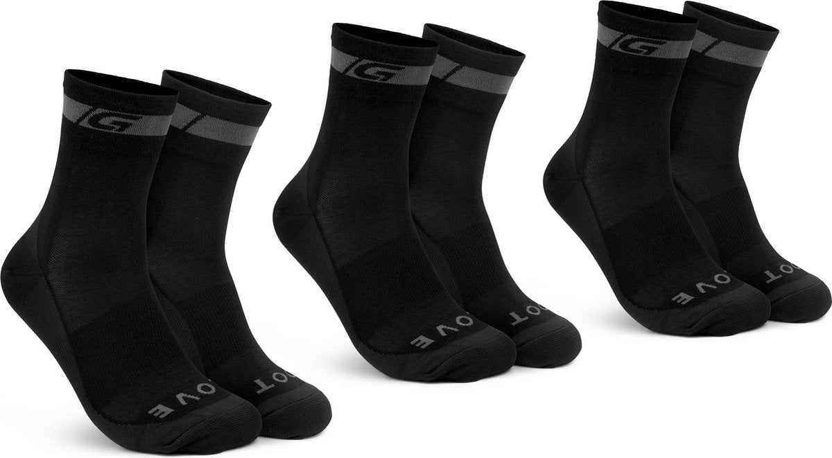 Gripgrab - Merino Regular Cut 3er Pack Radsocken 3 Paar Radsocken - Schwarz - Unisex - Größe M (41-44)