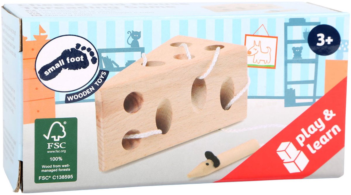 Kleiner Fuß - Käse- und Maus -Holzstraßenspiel