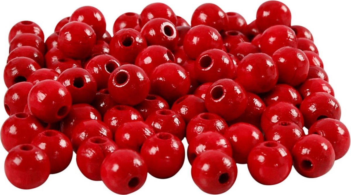Creativ Company CC Holzperlen 8 mm rot 100 Stück