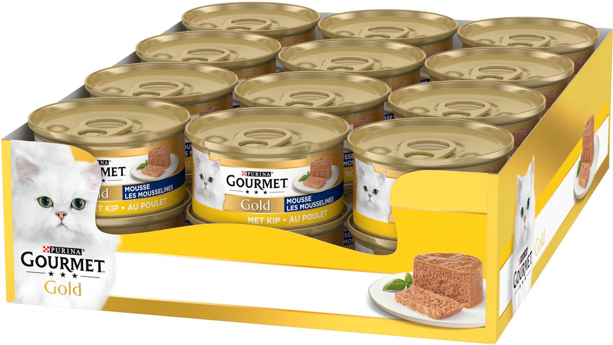 Gourmet Gold Mousse – 24 x 85 g – Huhn – Nassfutter für Katzen