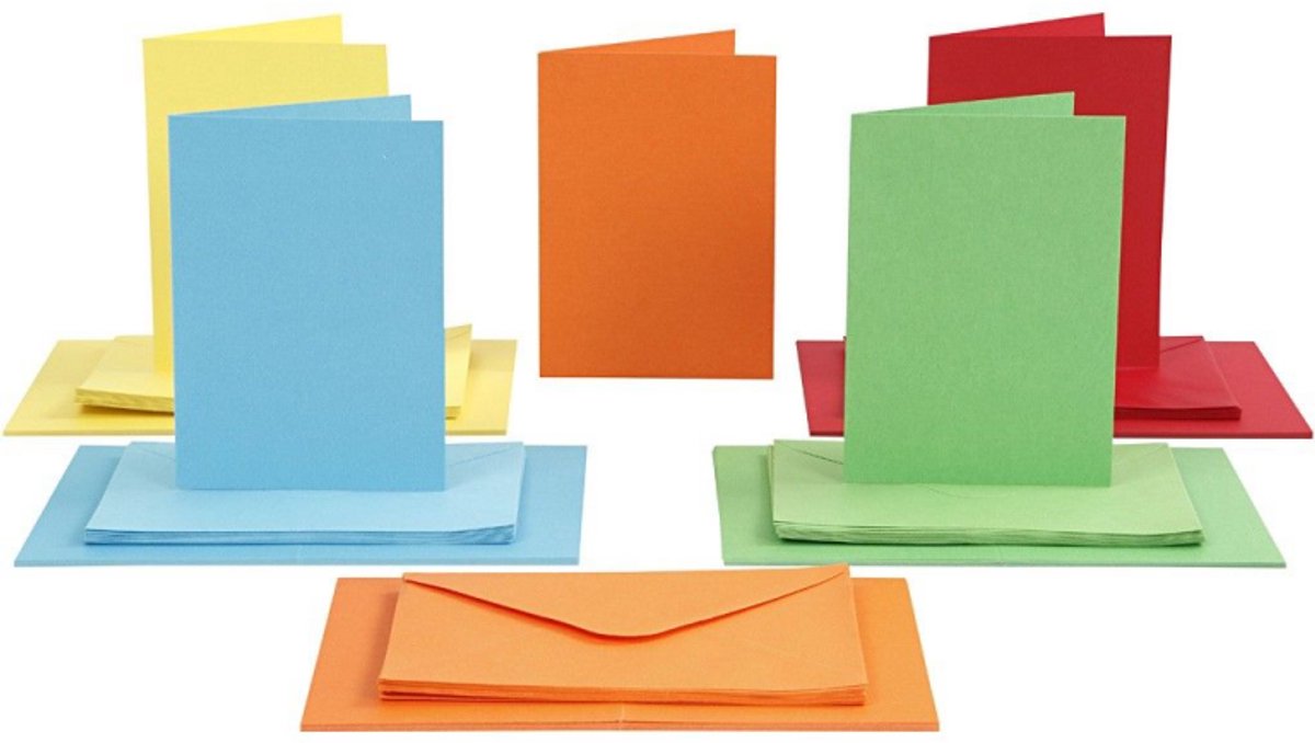 Creativ Firmenkarten-Umschläge, mehrfarbig, 10,5 x 15 cm, 50 Sets