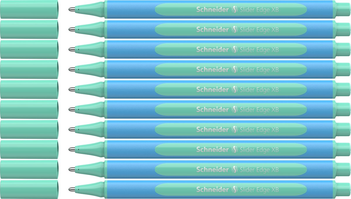 Schneider Schreibgeräte Schneider Kugelschreiber – Gleitkante Pastell – Feder XB – Pastell Mint – 10 Stück – S-152224-10