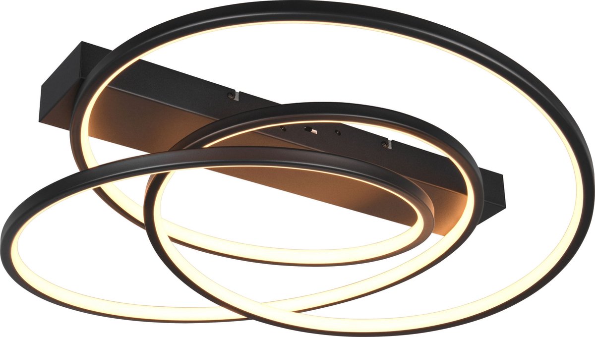 Trio darvin - plafondlamp - goud - incl. 1x smd 34 w - instelbare lichtkleur - dimbaar met schakelaar - plafondbevestiging - niet geschikt voor externe dimmer - dip - schakelaar