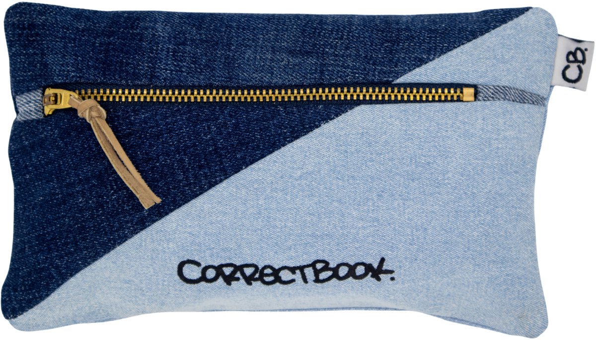 Correctbook etui - duurzaam opbergtasje voor pennen, make-up en accessoires - handgemaakt van oude jeans