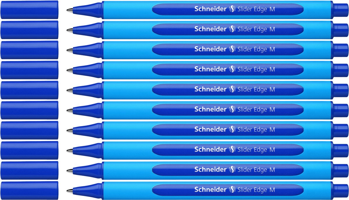 Schneider Schreibgeräte Schneider Kugelschreiber - Schiebekante - Feder M - Schreibfarbe Blau - 10 Stück - S-152103-10