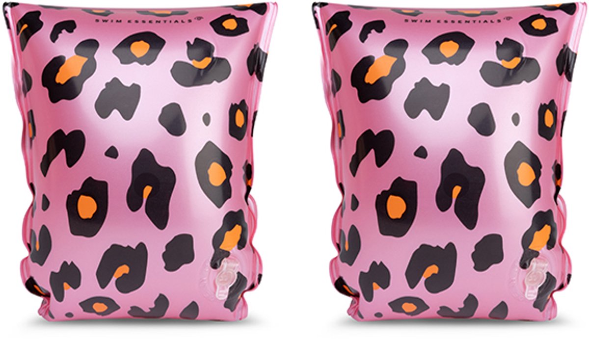 Badezubehör – Schwimmbänder – Leopardenmuster – Schwimmflügel – 15–30 kg – 2–6 Jahre – Rosa