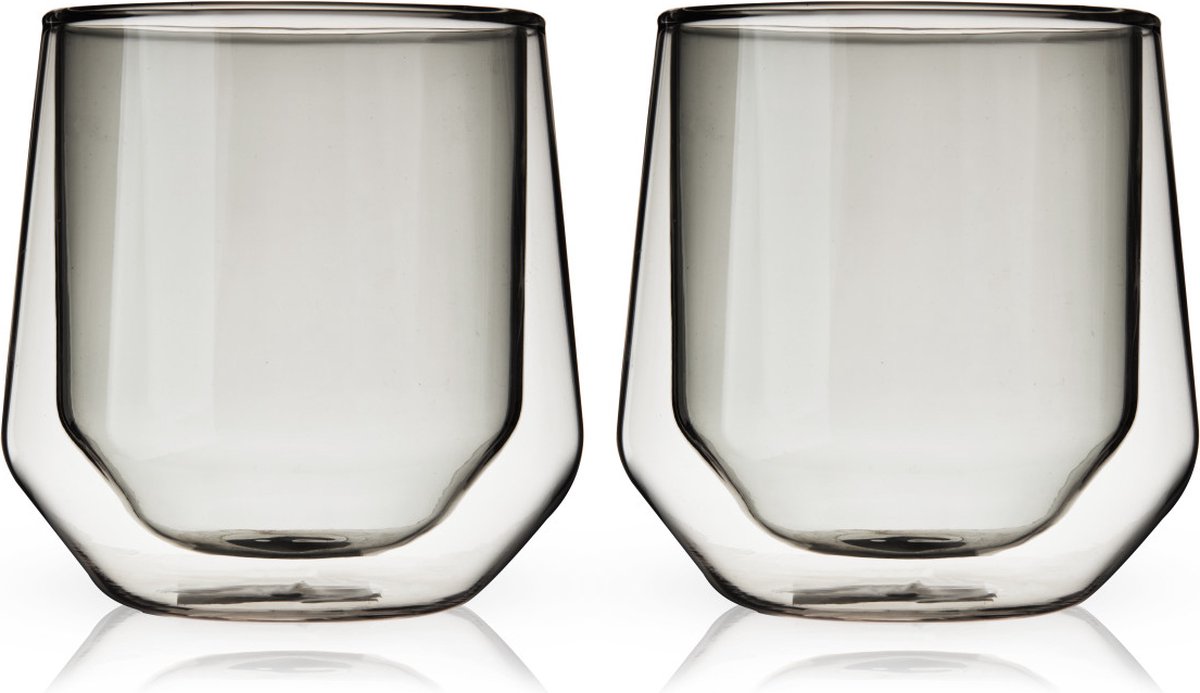 Viski Aurora Trinkglas – doppelwandig – Glas – 266 ml – 2 Stück – Rauch