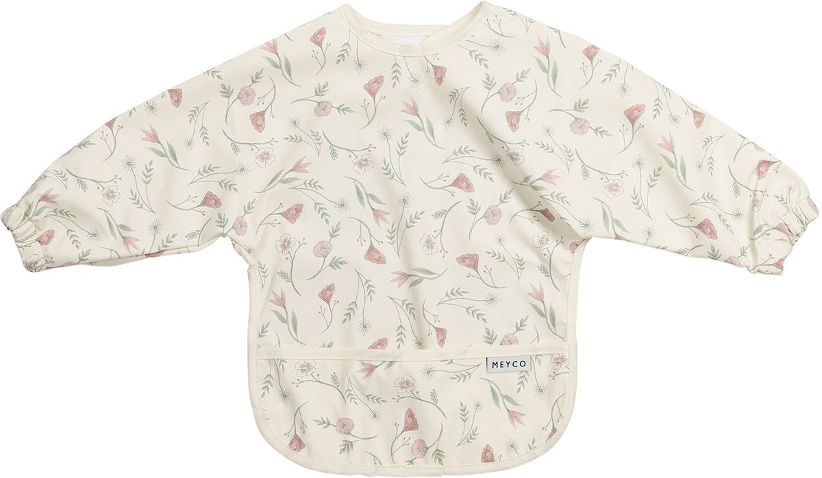 Meyco Baby-Lätzchen mit Blumenärmeln – mehrfarbig