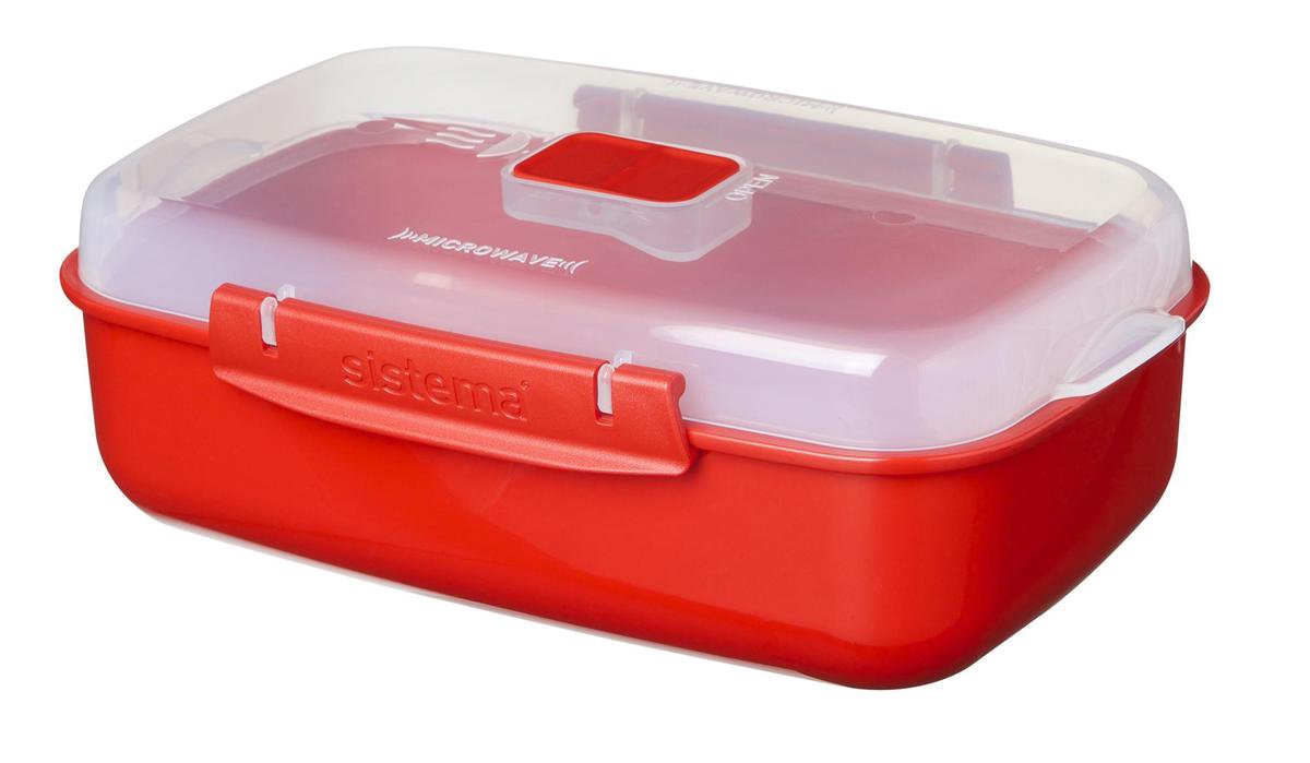 Sistema Mikrowellen-Mikrowellenteller – spülmaschinenfest – mit Dampfventil – rot – 1,25 l