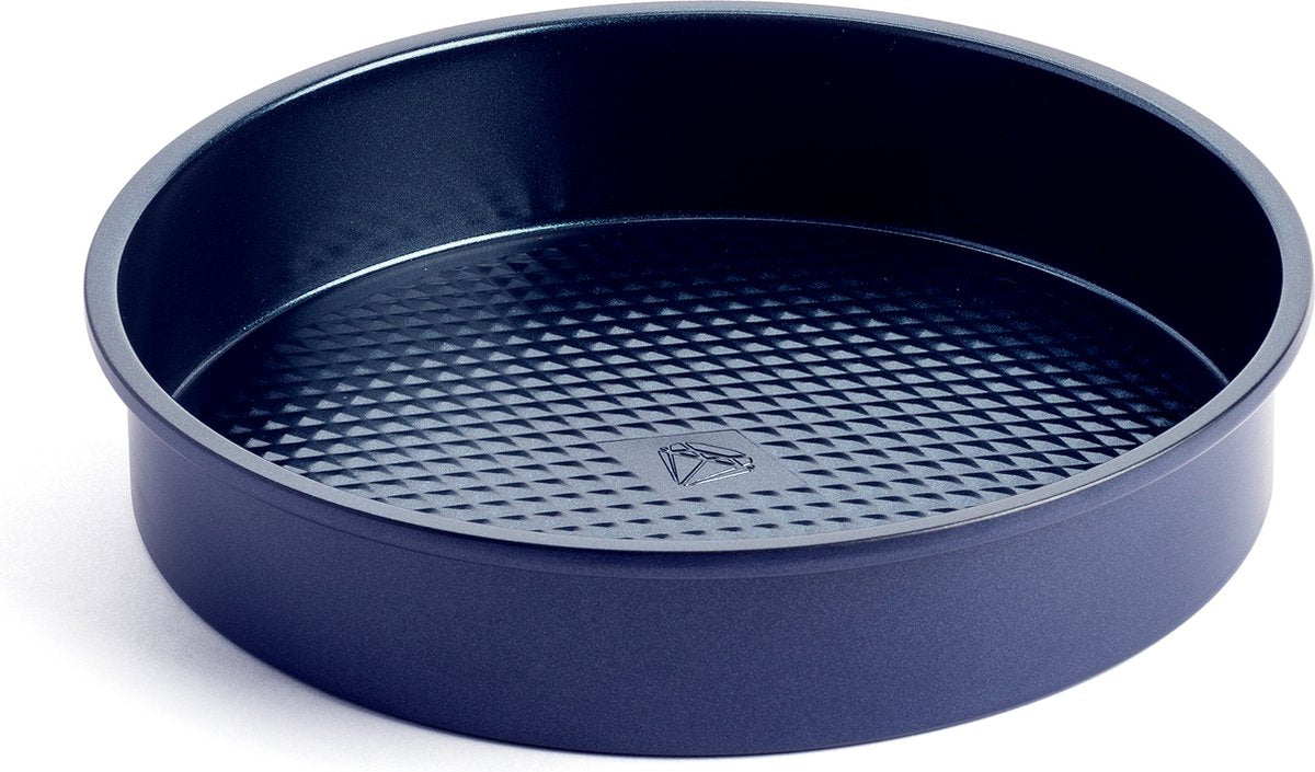 Blaue Diamant-Kuchenform 22 cm – PFAS-freie Antihaftbeschichtung – Keramik-Backschicht – ofenfest bis 230 °C – rund – blau