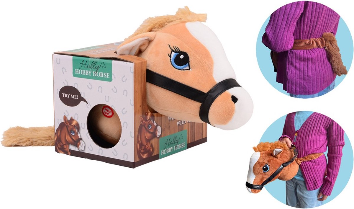 Johntoy Holly Horse Pferdekopf hellbraun mit Gummizug