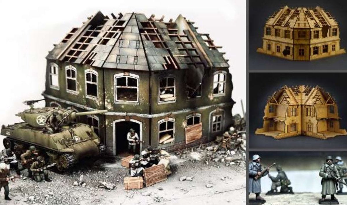 Italeri Modellbausatz Diorama – 6186 Bastogne Belagerung 80 Jahre – Diorama – Kampfset aus Kunststoff – 1:72 – Modellbau