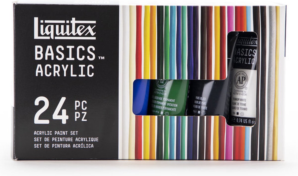 Liquitex Basics Acrylfarben-Bestseller-Set – 24 Tuben à 22 ml