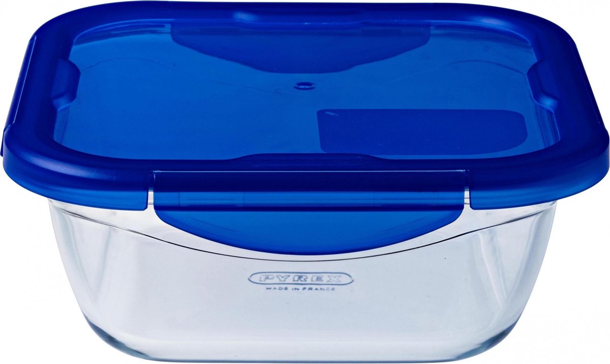 Pyrex - Cook Go Schüssel quadratisch mit Deckel 1,9 Liter - transparent