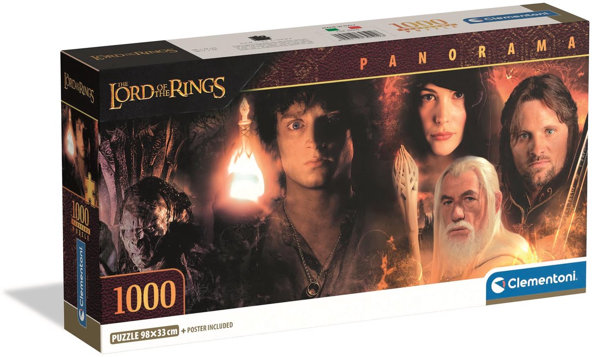 Clementoni-Puzzle „Der Herr der Ringe“-Panorama – 1000 Teile.
