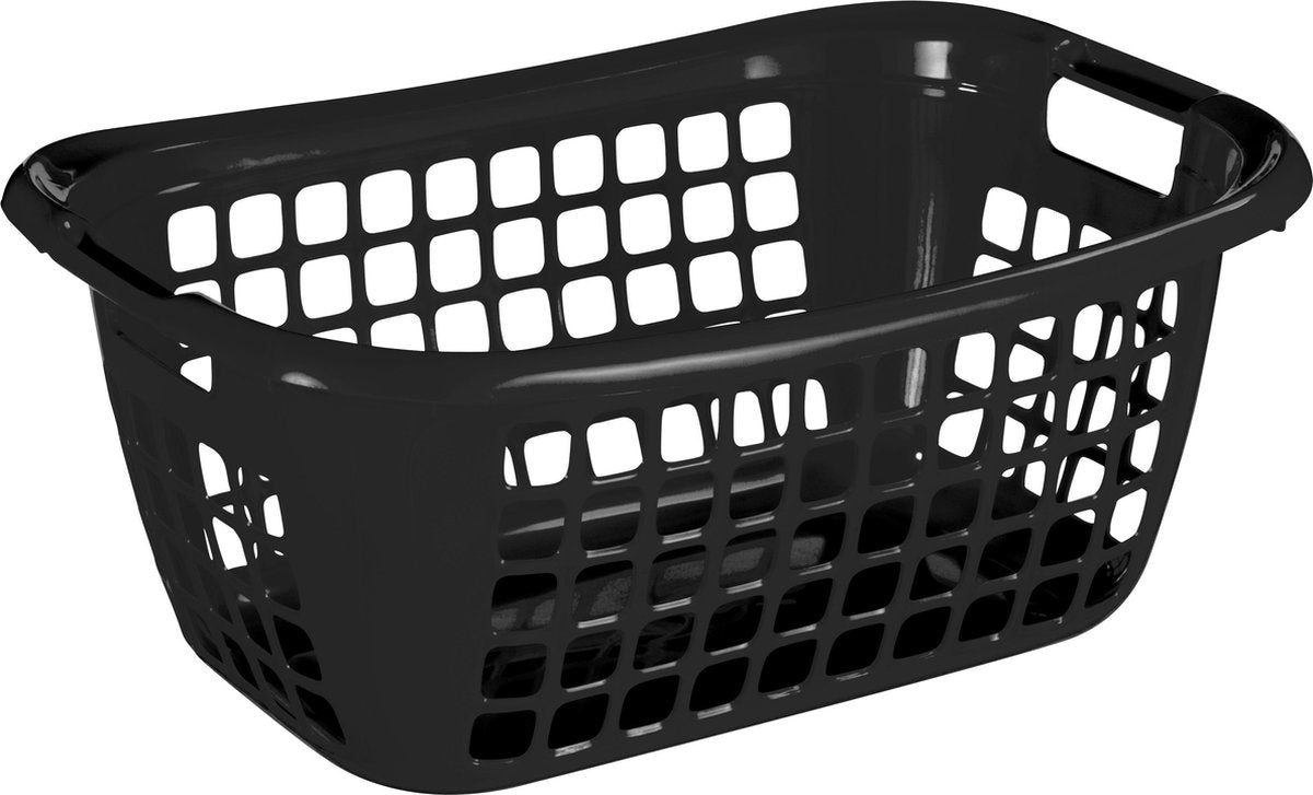Sunware Basic Wäschekorb 35l - 55x38x22,5 cm - Schwarz