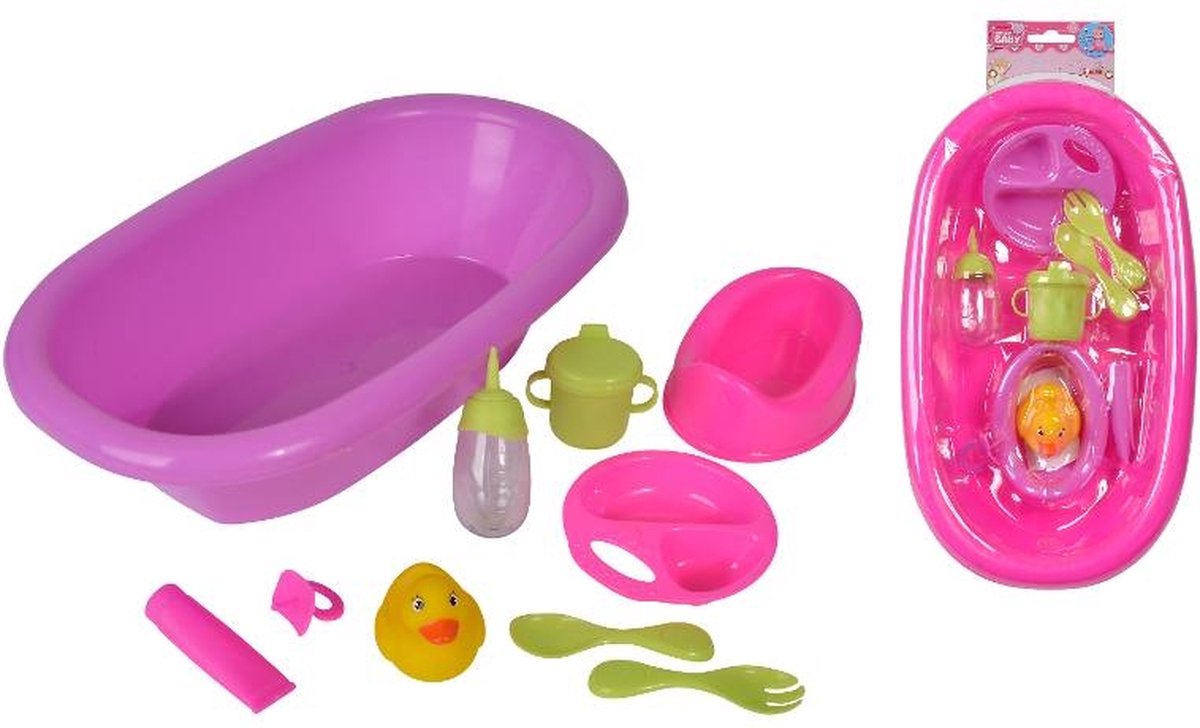Badewanne für neugeborene Babypuppen mit Zubehör