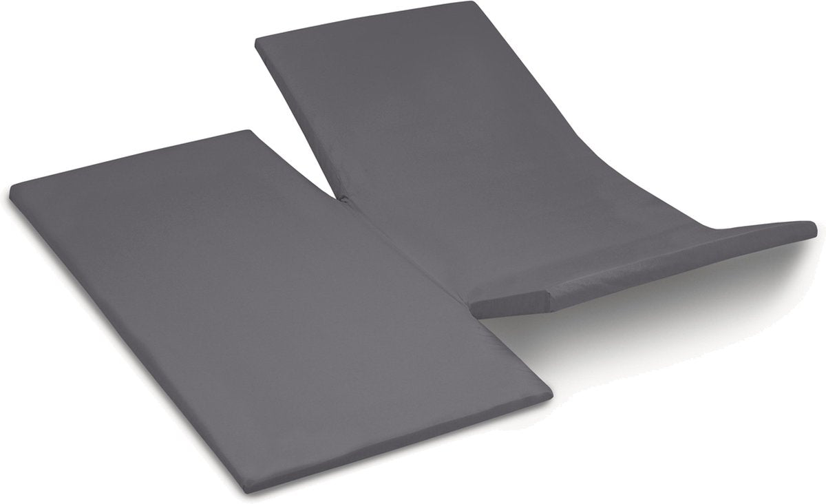 Cinderella - topper hoeslaken met dubbele split - jersey - 180x200 210 cm - antraciet