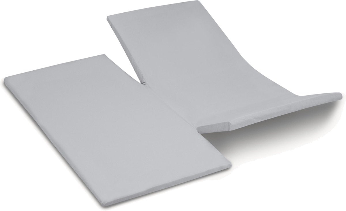 Cinderella - topper hoeslaken met dubbele split - jersey - 180x200 210 cm - lichtgrijs