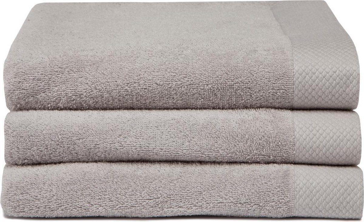 Seahorse pure badhanddoek - set van 3 - katoen - superzacht - badstof - 60x110 cm - beige