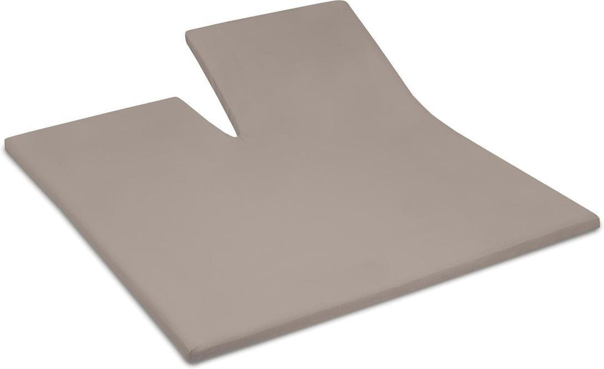 Cinderella - weekend - topper hoeslaken met split - 180x200 cm - tot 15 cm matrashoogte - 100% katoen - taupe