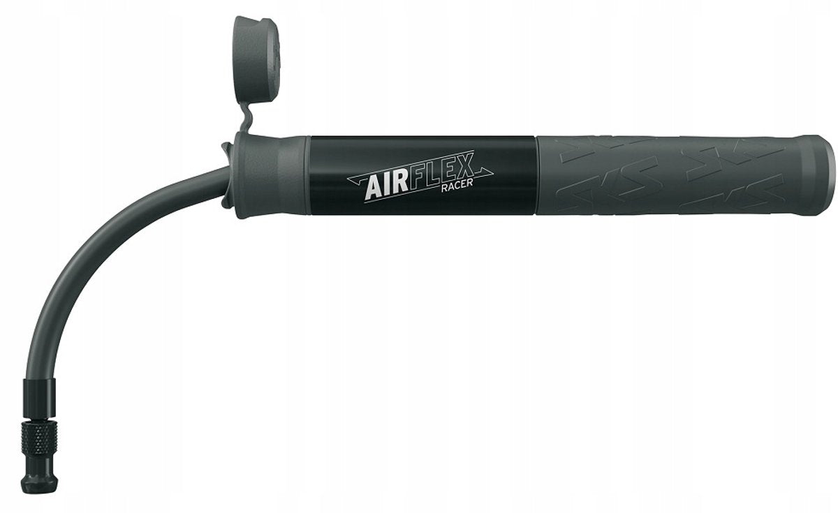 SKS Airflex Racer Fahrradpumpe manuell mit Schlauch – schwarz, 8 bar