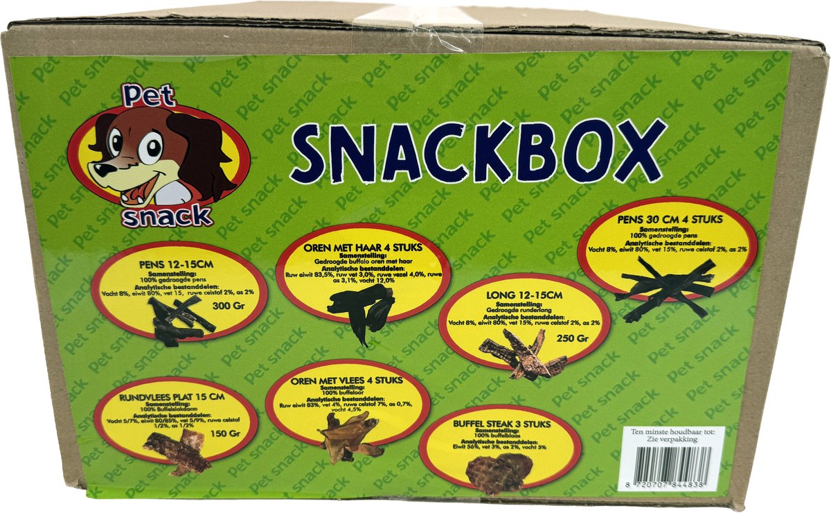 Petsnack snackbox - 100% natuurlijke kauwsnacks