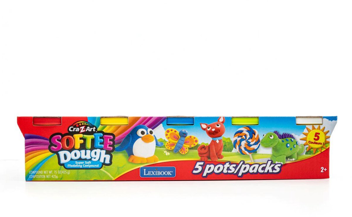 Lexibook Softee-Teig im 5er-Pack! klassische Farben