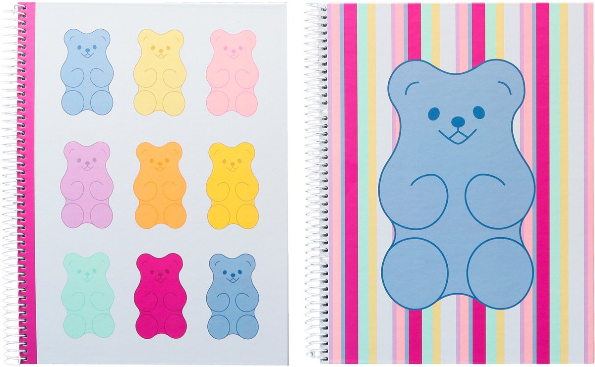 Kangaro-Spiralblock – B'log Sweet Candy – Größe A5 – mit Diamant 5 mm – 2 Stück – mit Erdbeerduft – an-122718-a